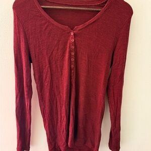 WoolX Reese Henley in Cranberry
